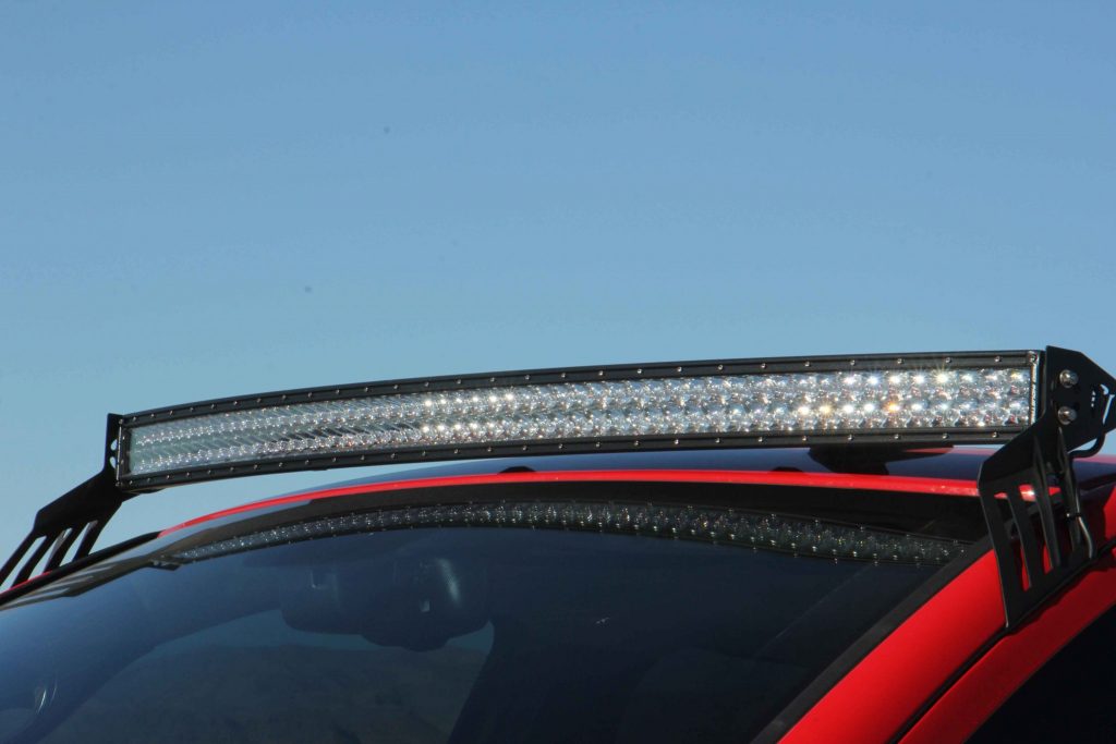 Up top sits a massive 54-inch RDS Series Rigid LED Bar mounted with Rigid’s roof mount kit.