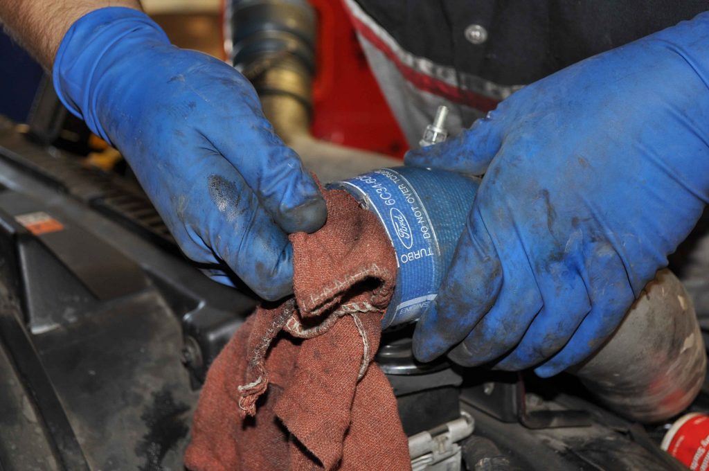 Hector immediately cleaned the oil from the boots.