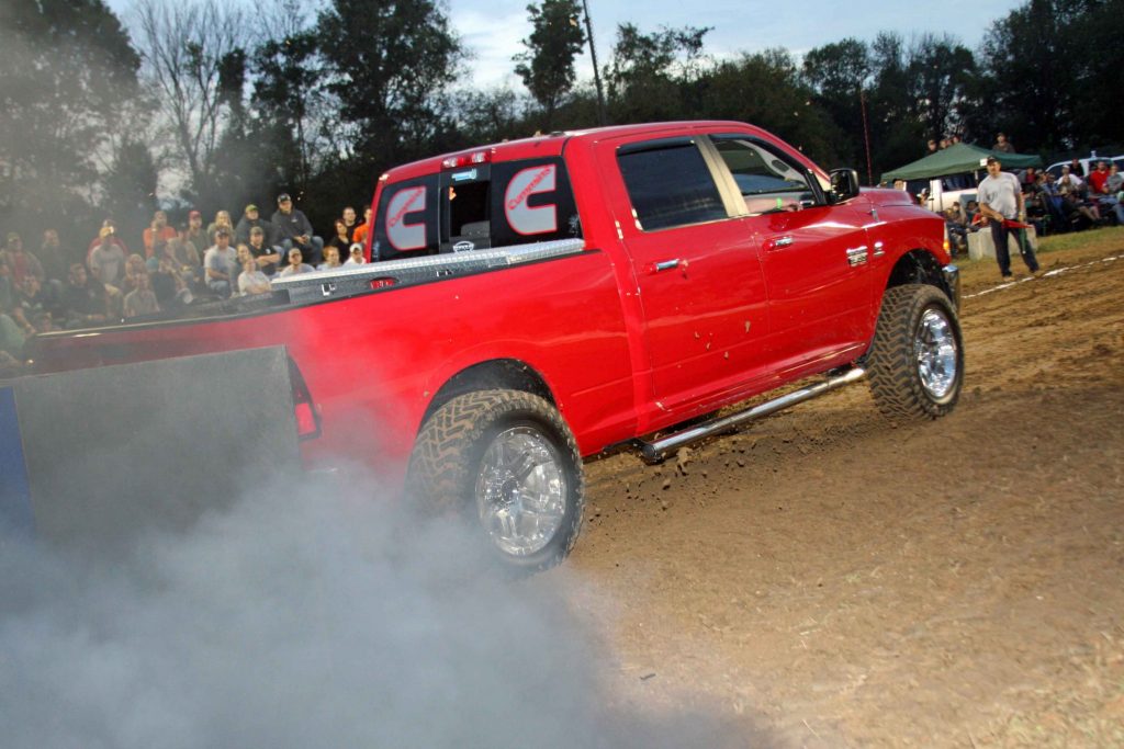 bright red Dodge in the Valley event