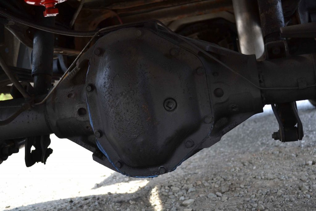 The front axle of the Ford is a strong Dana 60, while the rear end, seen here, is a nearly unbreakable Dana 80.