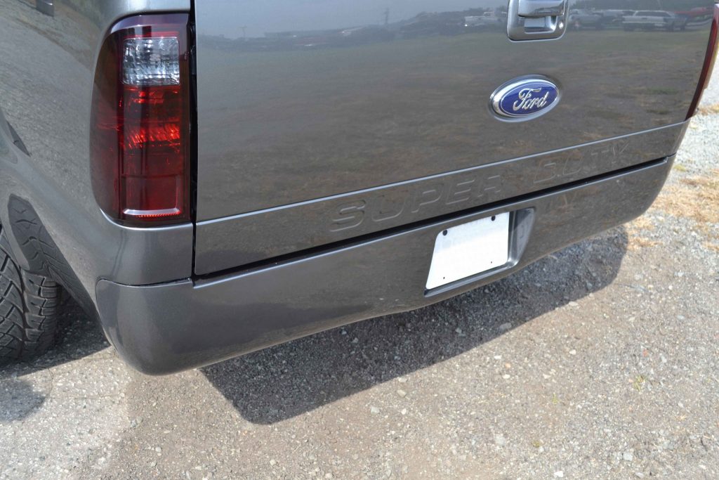 By looking at the rear of the truck, you'd never know it was a cab and chassis that had to have 8 inches cut off the rear of the truck.