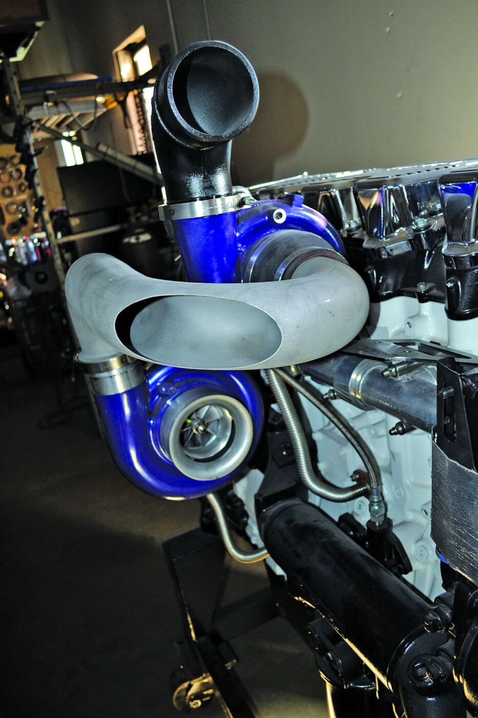 Check out this cool compound turbo setup that's being developed for a large CAT engine.