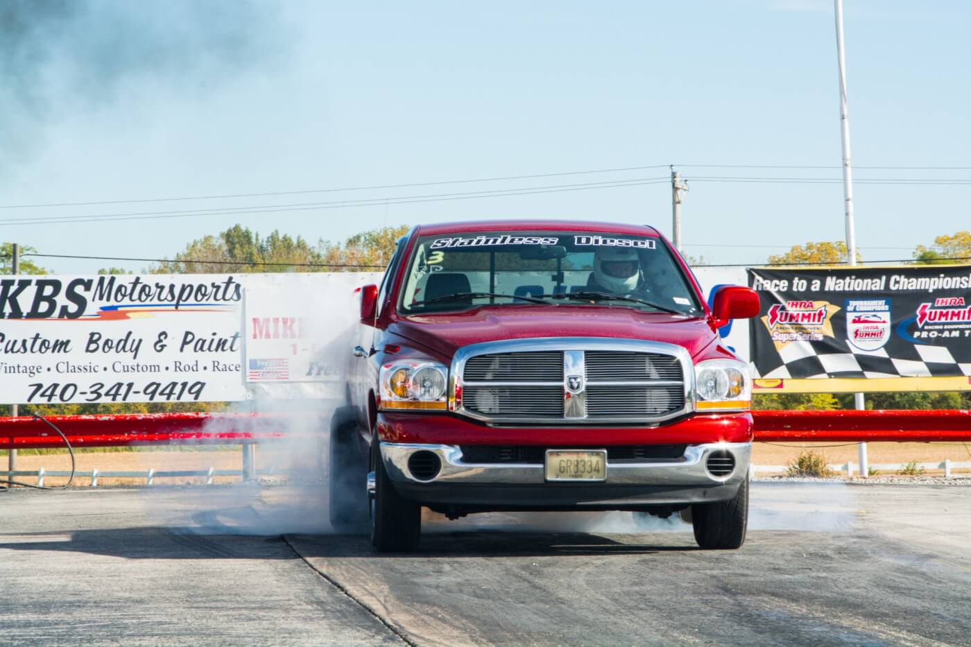 Jim “Lucky Dog” Layden placed second in the Quick Diesel class with his bright red Dodge. He turned in a 12.51 ET at 115.37 mph. 