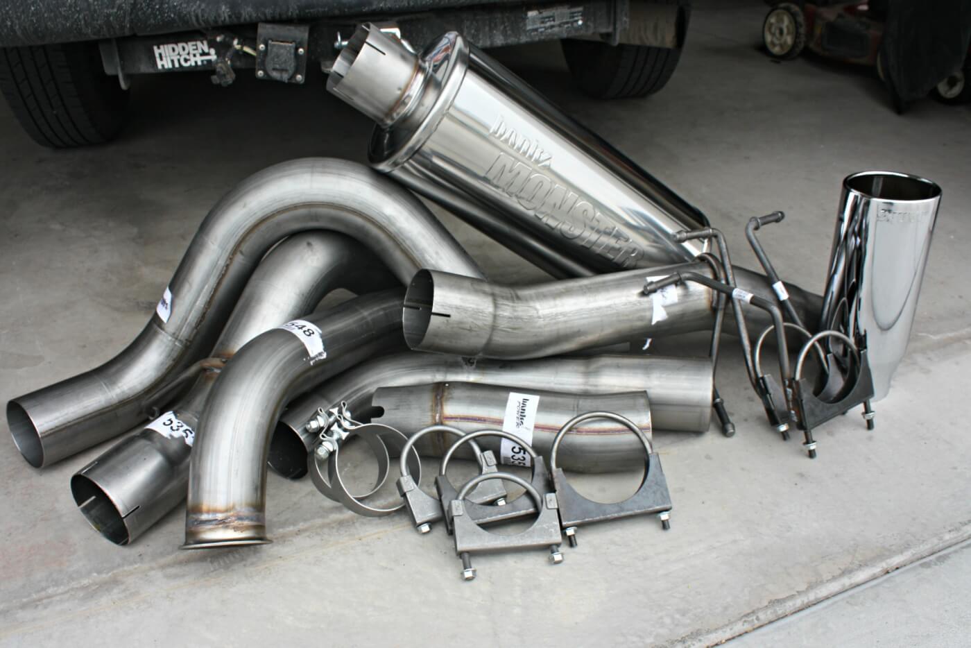 5. The Banks 4” Monster Exhaust system offers OEM fitment with high-quality hangers, clamps, and a large flow through muffler to maximize exhaust flow and sound without giving off that loud, obnoxious in-cab drone commonly heard with other aftermarket systems.