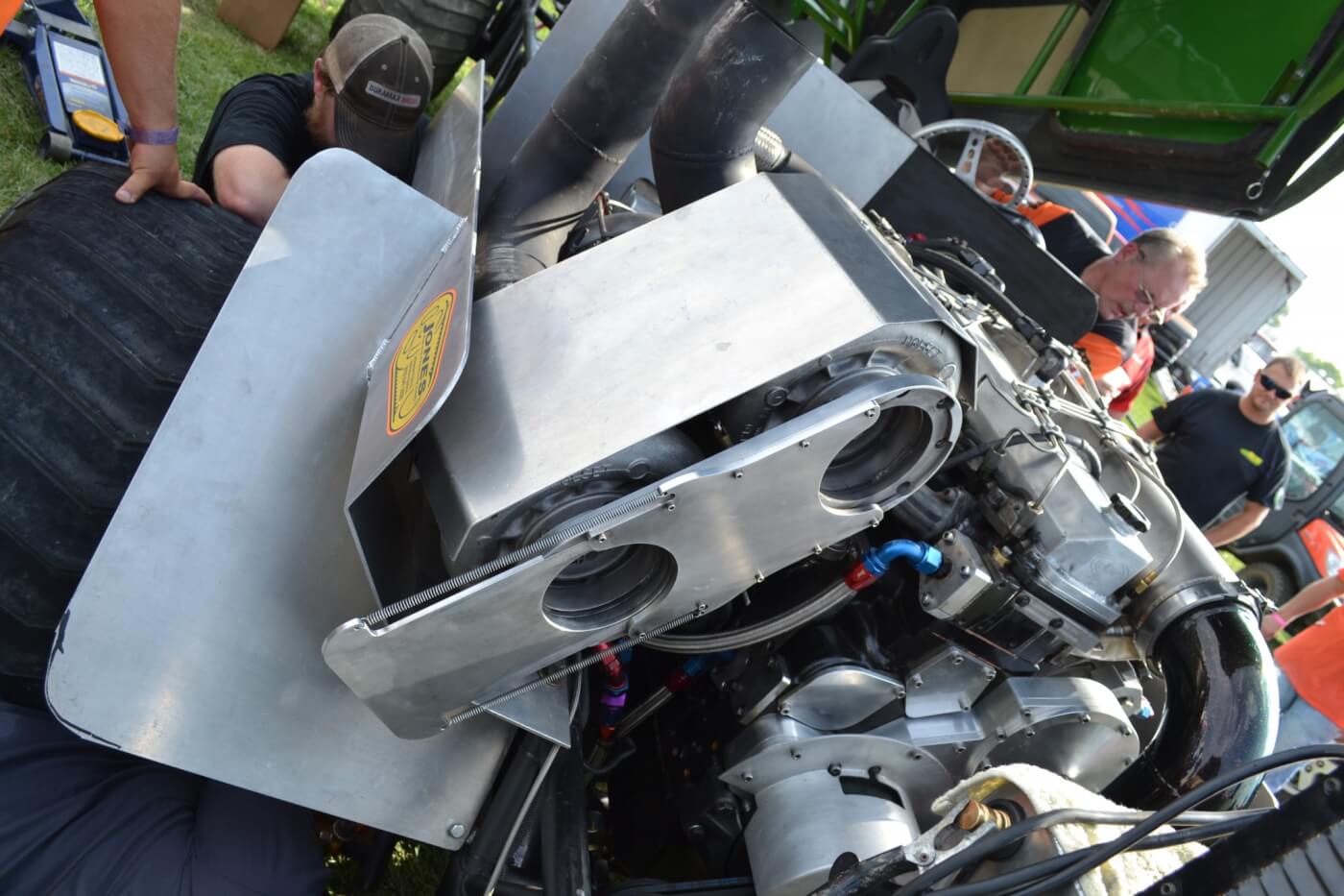 The most extreme cases of turbocharging involve sled pulling, where two large-frame turbos (like HX82s) are used to blow into a third turbo, which then sends the air to the engine. With intercoolers and boost pressures above 150 psi, these systems are capable of more than 2,500 horsepower.