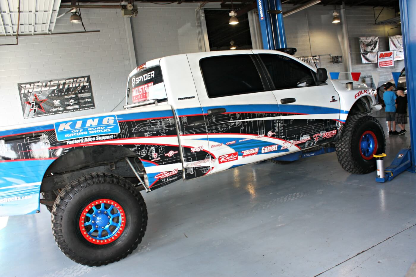 When running racer support for a major desert race team like King Off-Road Racing Shocks, you’ve got to have the right truck for the job—and we’re willing to guess at 766hp this Dodge can get it done. Owned by Kellan Meadows of Tehachapi, California, the truck runs King 3.0 shocks, long travel Carli Suspension, Industrial Injection dual CP3’s, 250hp injectors and a Phat Shaft 66/GTX4718 compound turbo kit, all backed by a built 48RE transmission.