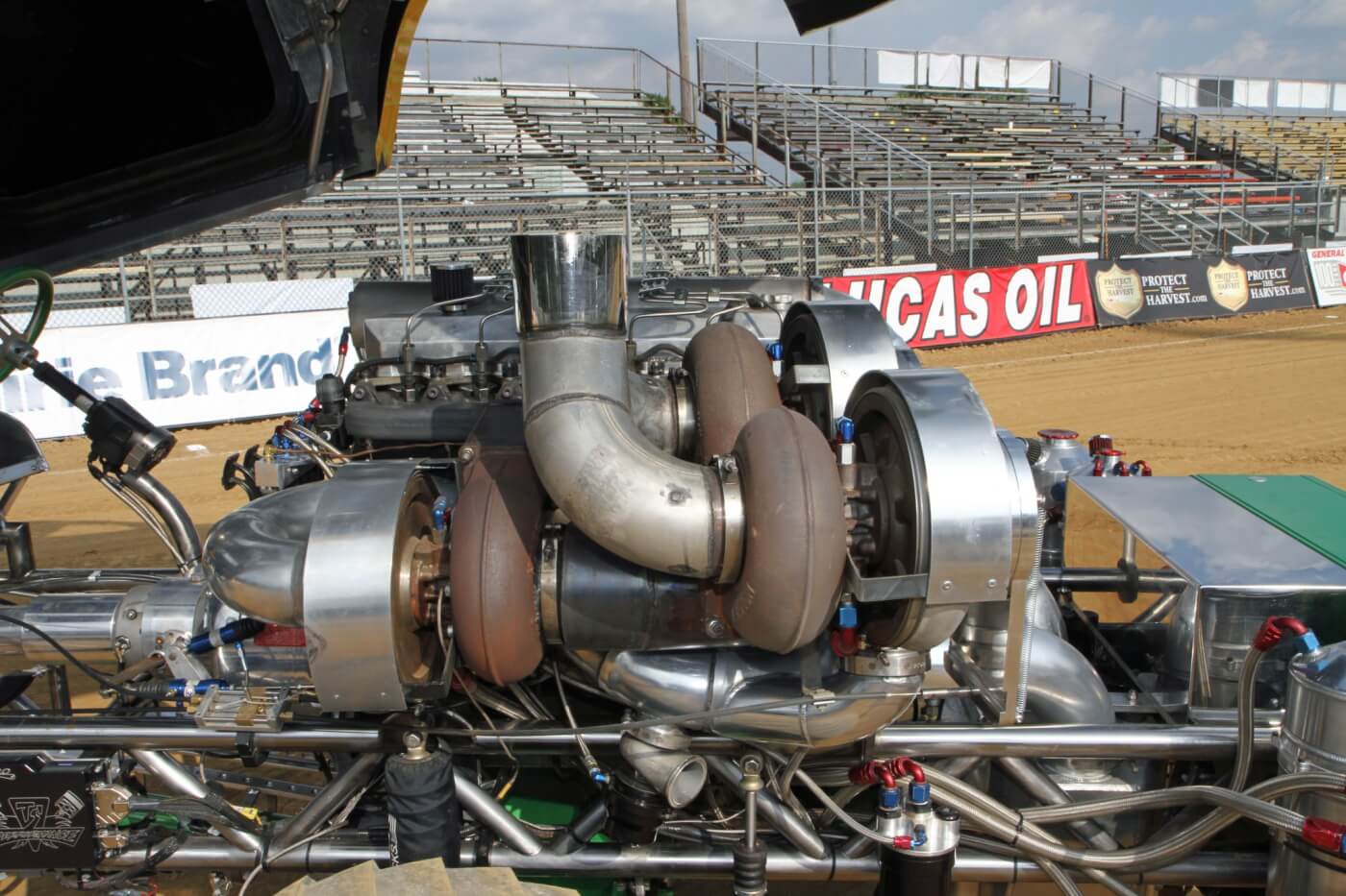 Then you see it from the side and realize that there are three of the big Columbus Diesel turbos and you know this monster makes some serious power.