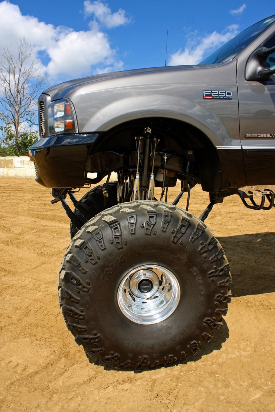 The massive IROK tires make the 16.5X14-inch Weld wheels look small.