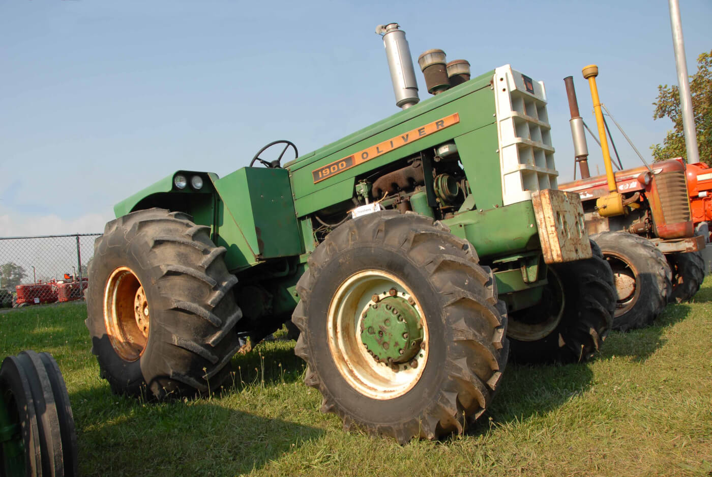 Without ballast, this big Ollie weighs 13,000 lbs. With a full load of iron, it can be up to 21,000. The 1900 B was a powerful tractor for the day, with almost 100 drawbar horsepower and the weight and traction to put it to use. This ’63 Oliver 1900 Series B four-wheel drive belongs to Tom Stacey of Wichita Falls, Texas, and was seen at the 2014 National Threshers Association event in Wauseon, Ohio.