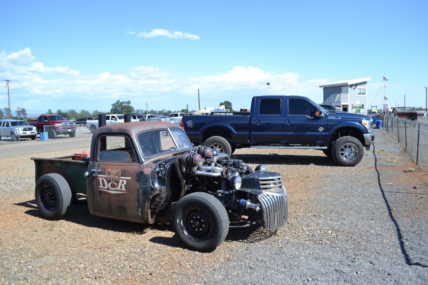 Part of the fun of diesel events is seeing things like a triple turbo rat rod parked next to a brand new 6.7l Ford. Drag race, anyone?