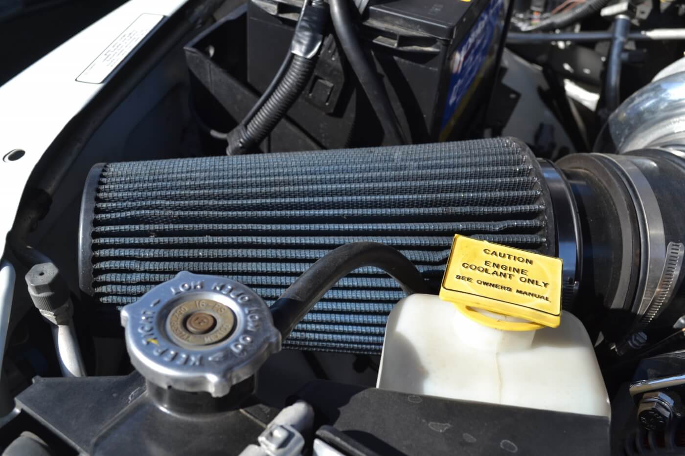 A large oiled universal AFE air filter was incorporated into the build, which flows more than enough air to support the hungry BorgWarner turbocharger.