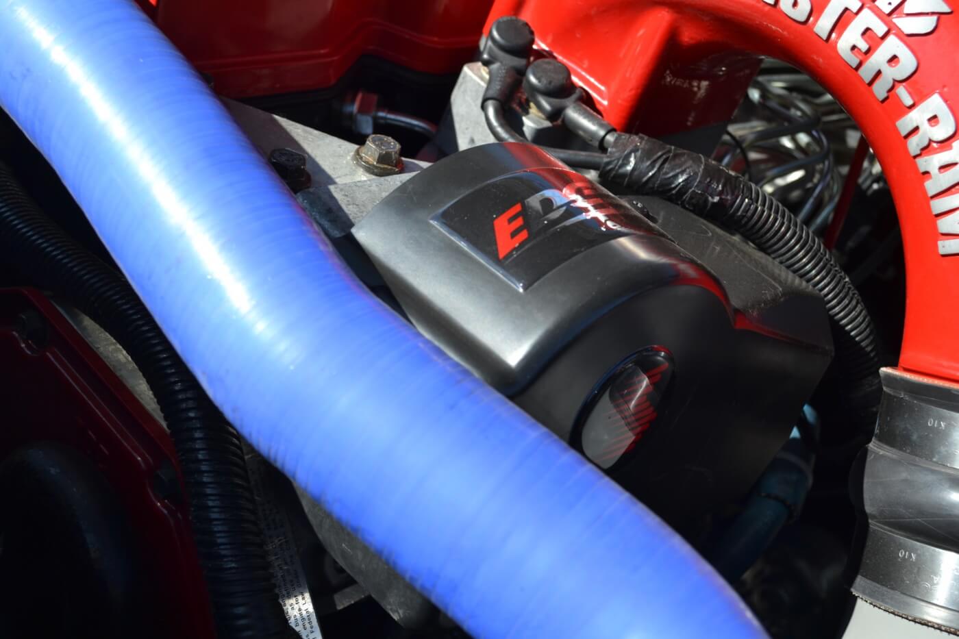 Although it might look like a normal VP44 pump, the Scheid Diesel-built VP44 flows a much greater amount of fuel than a stock unit. While the factory VP44's are limited to around 600rwhp (without nitrous) the Scheid pump makes close to 750rwhp based upon trap speed.