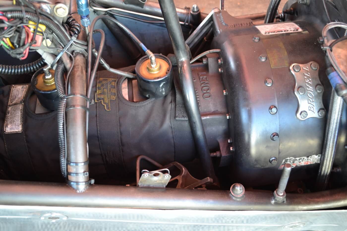Moving away from a diesel transmission meant going to a strong and light Lenco CS1 three speed transmission. Connecting the Lenco to the engine is a Browell bell housing and a 4-disc 10.7-inch Crower pedal clutch.
