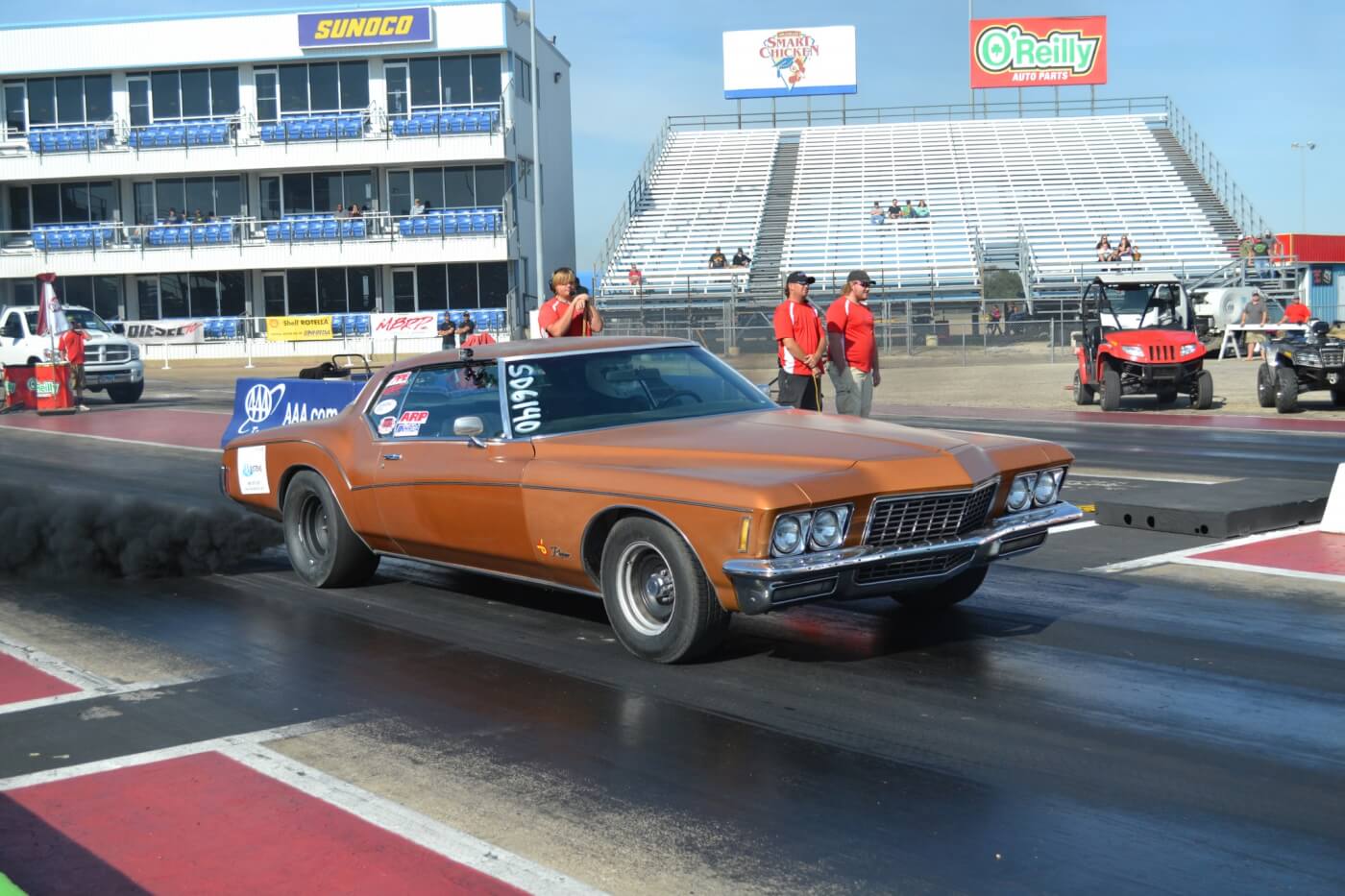 Another unique vehicle on the strip was Brandon Carr's 5.9L VP44 Cummins-powered Buick Riviera, which actually had to slow down from its usual low 11-second elapsed times in order to run 11.90.