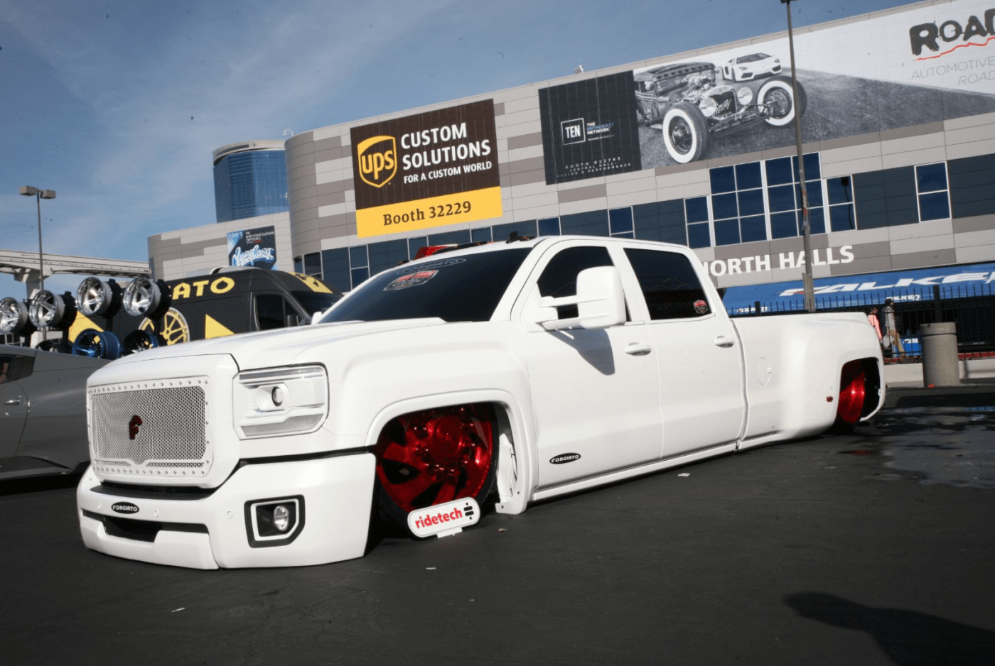 This GMC was built by Dustin DeLeon, a former employee of Gas Monkey Garage from the popular TV show Fast And Loud. With a full body drop, it doesn’t get much lower than that. 