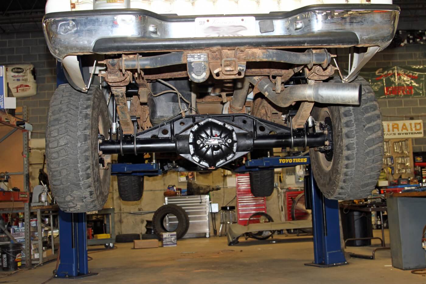 36. Not only does the axle look much better it’s also much stronger with larger tubes and a serious axle truss. Also notice that there is nothing hanging below the axle to get caught on rocks or other obstacles while off road.