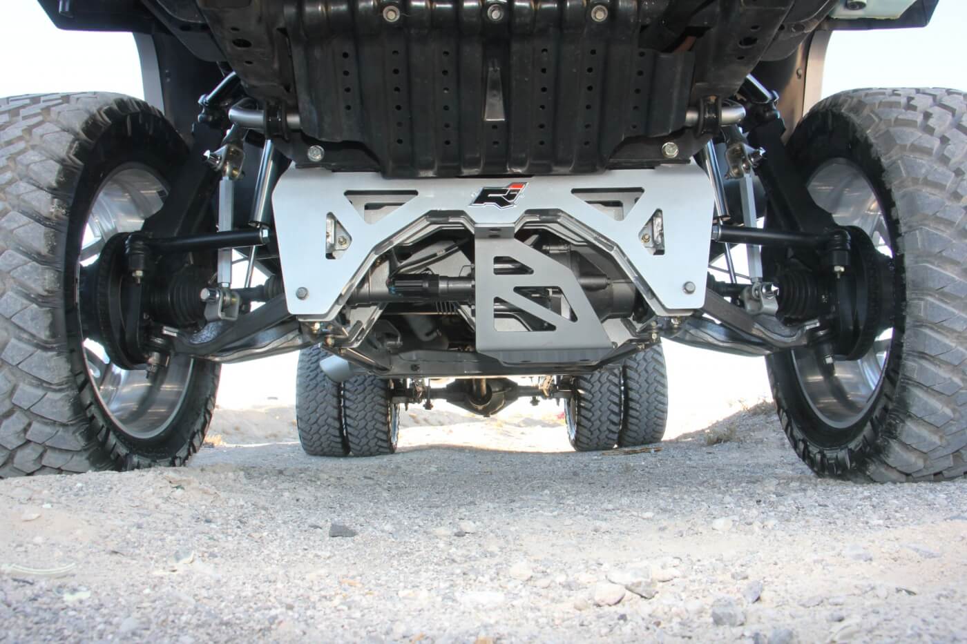 Here you can see the front half of the Rize 8-10-inch suspension. It’s critical that the shocks be matched to the suspension to keep all that weight under control. 