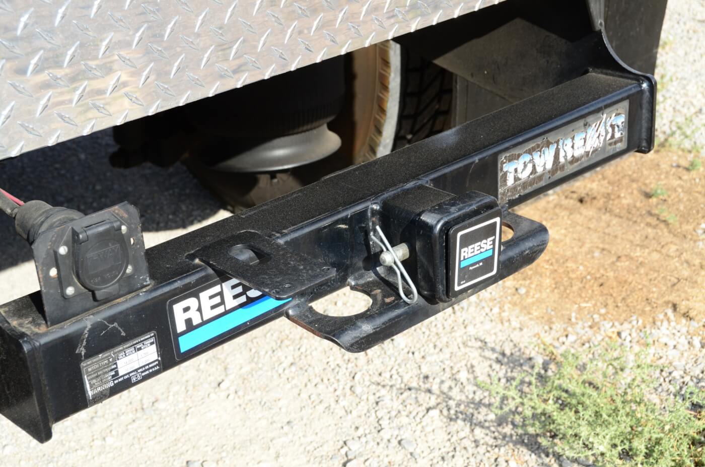 The Reese Class 5 hitch is awesome for towing a 25-foot travel trailer or 16-foot car trailer carrying a Jeep CJ-7 rock crawler.