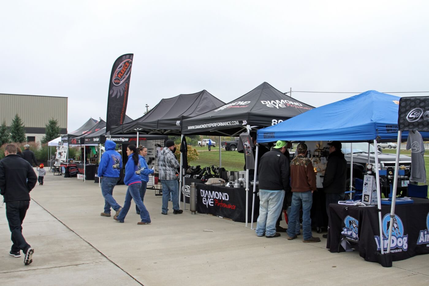 Manufacturers had display booths setup ringing the Thoroughbred parking lot with products on display and representatives to answer questions.