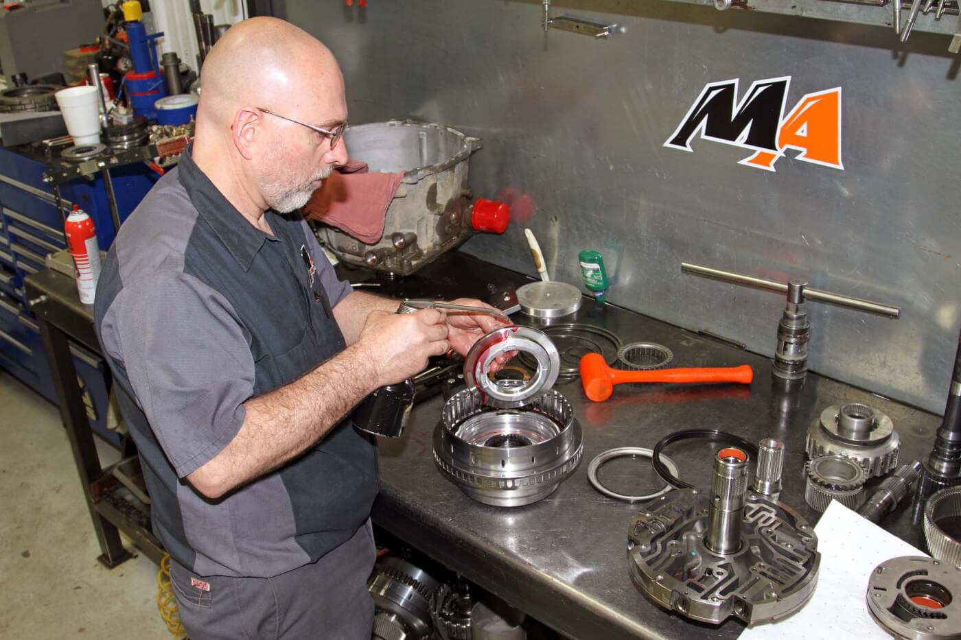 11. When reassembling an Allison transmission the team at Merchant Automotive uses all new seals, gaskets and select bushings to bring the transmission back to a better than new state. Delo lubricates the O-ring seals before installing the components to prevent them from ripping or tearing and creating an internal fluid leak in the hydraulic system.