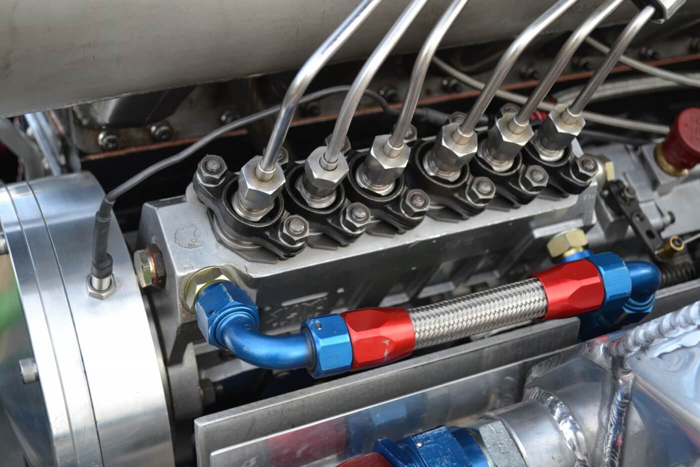 The Cummins' fueling is based around a single piece of equipment; a massive 16mm Sigma injection pump. These types of pumps run upwards of $10,000, and are capable of 3,000-plus horsepower. For maximum power, the pump is set at an incredible 45 degrees of timing.