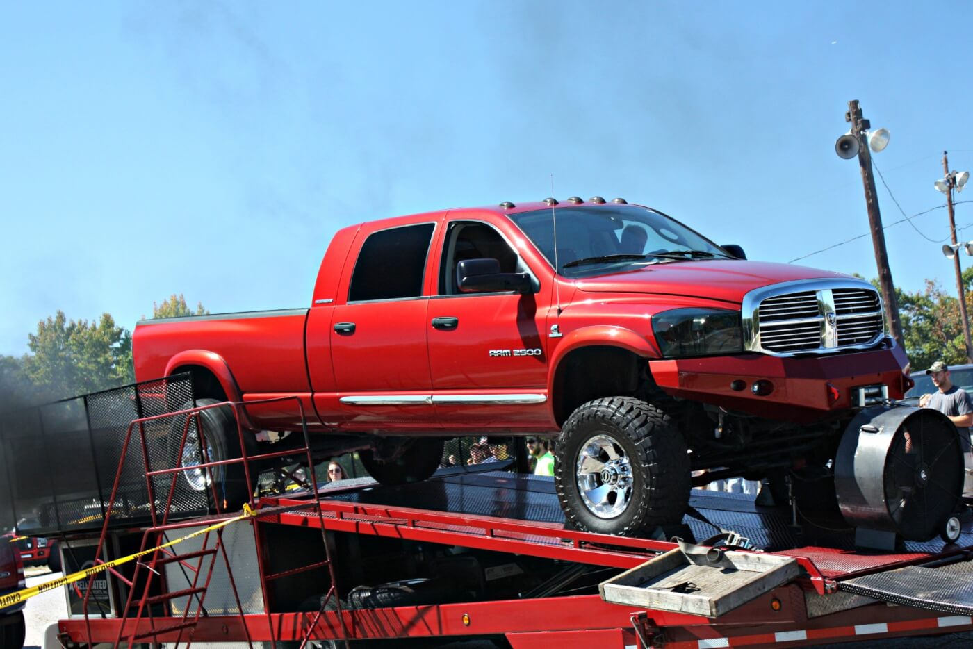 The portable dyno stayed busy throughout the day with plenty of high horsepower trucks strutting their stuff on the rollers. This big mega cab put down some of the biggest numbers of the day at 600+ rear wheel horsepower.