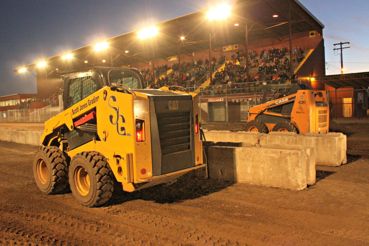 What would dirt drags be without a little skid/steer side-by-side action? With the front buckets off it was more of a wheelie fest than a drag race, but it definitely got the crowd’s attention and was one of the best parts of the show.