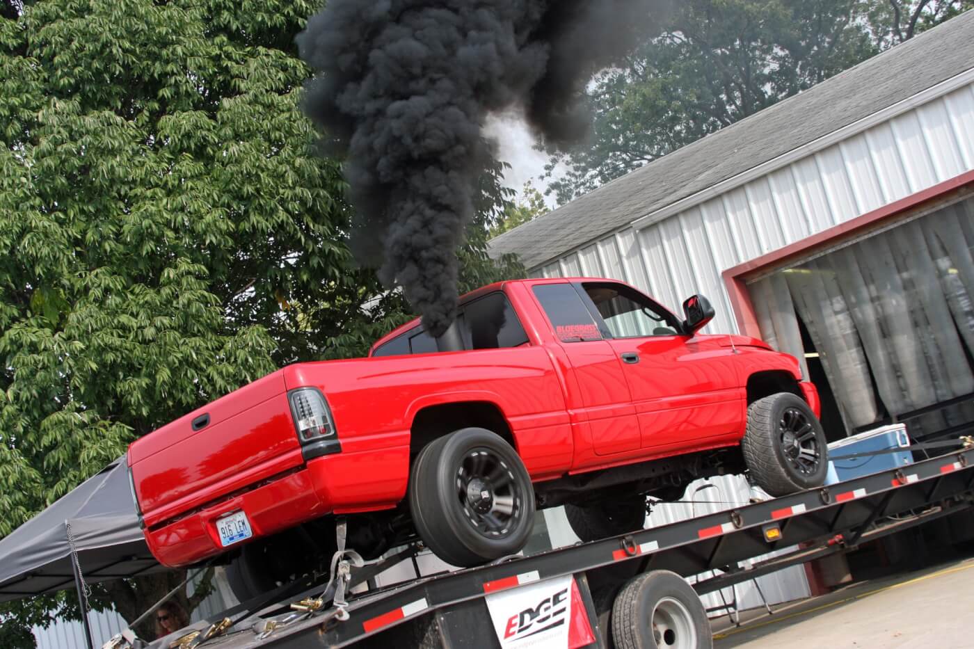 Chaz Giles’ bright red Dodge rocked the dyno rollers with over 1,100 horsepower Friday afternoon.