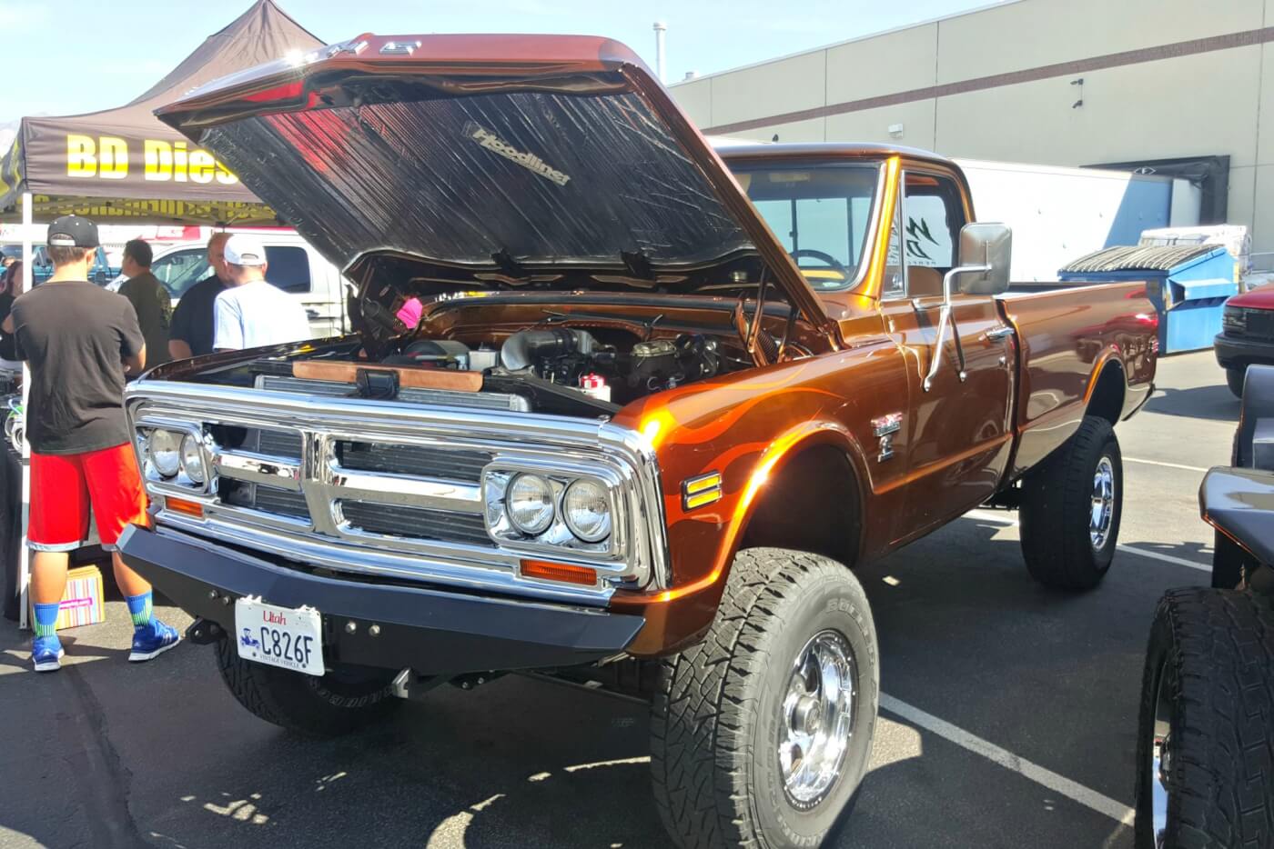 Out on display along the row of vendors was this immaculately restored early ‘70s Chevy truck that has been updated with a 12V 5.9L Cummins. The custom paint, interior and attention to detail are second to none.