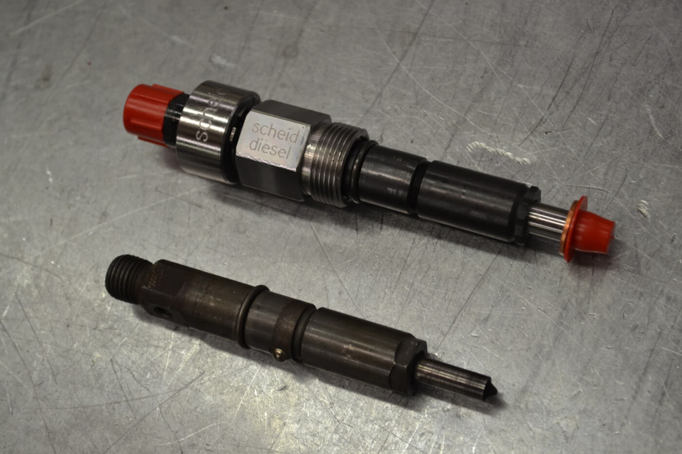 15. With a pump like the Scheid 16mm, everything else in the injection system must also be up to the task. A set of Scheid triple-feed injectors (top) can be purchased in either 7mm or 9mm tip configurations and are available up to a shopping 5 x .039-inch size.