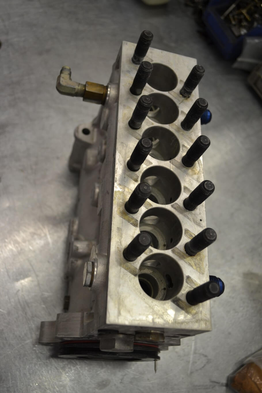 2. Before a 16mm pump can be built, the core pump must be torn down to its foundation and machined to accept a number of new parts and pieces from Scheid Diesel.