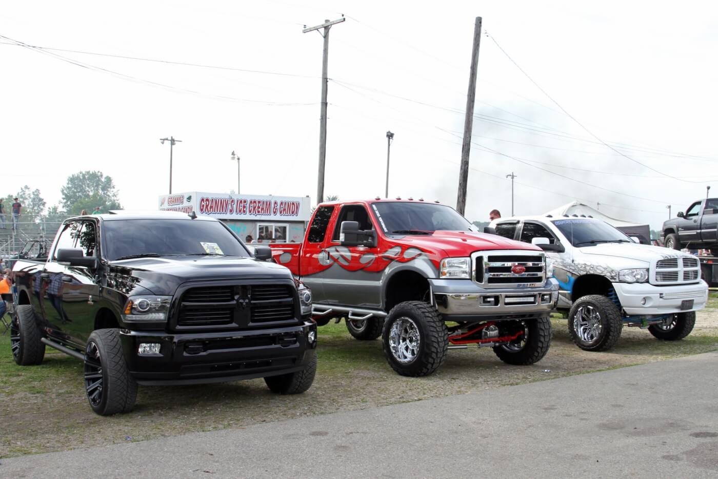 In a crowded field of show-n-shine competitors, these three stood out and took the top three spots. From left to right: Anthony Karascewski took first place with his ultra-clean Dodge; Trevor Selinger’s custom painted Ford was awarded second place, and Jacob Neuenschwander’s custom painted Dodge earned third place.
