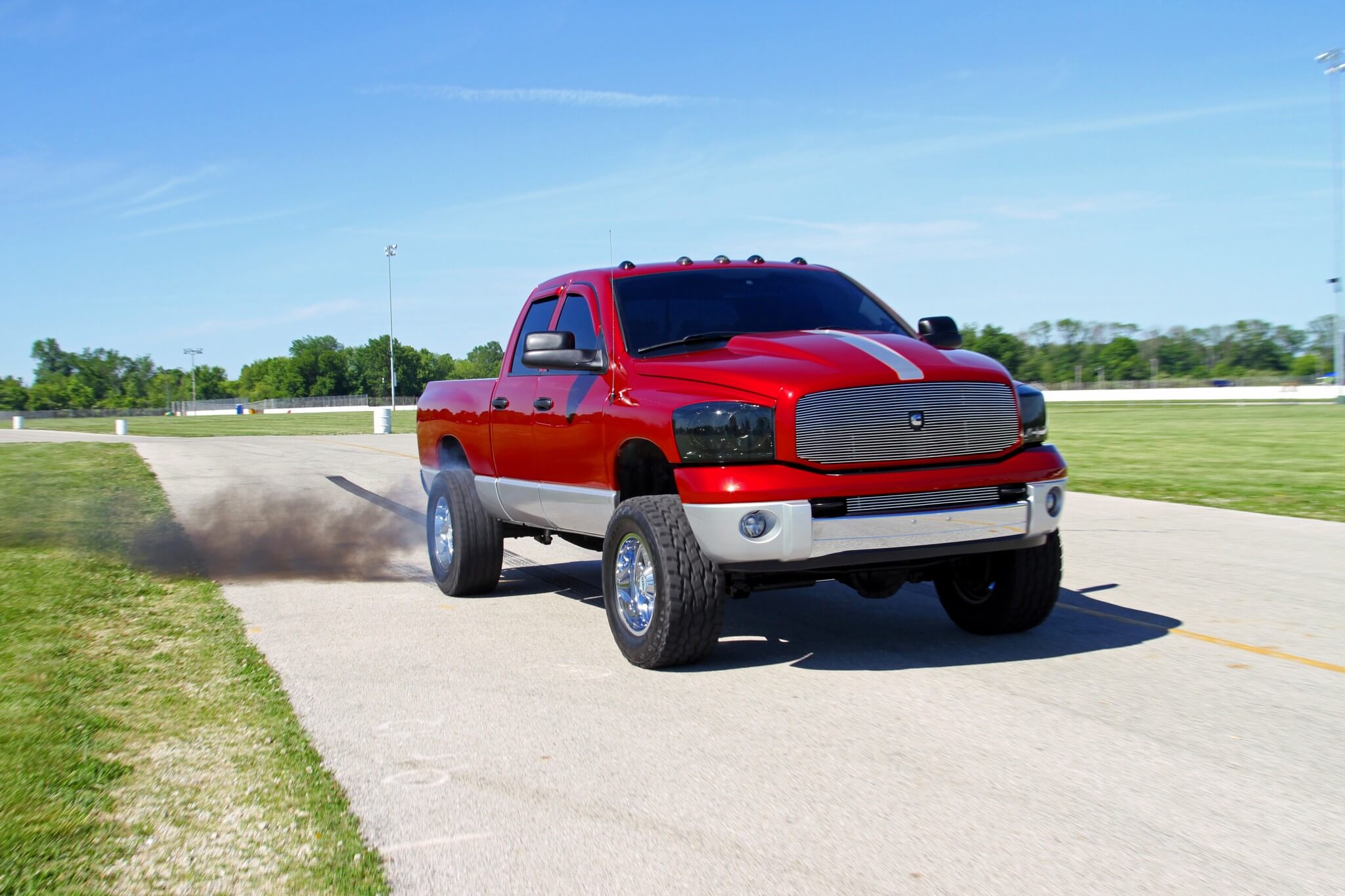 Chase's truck has plenty of power to have fun when he mashes the loud pedal!