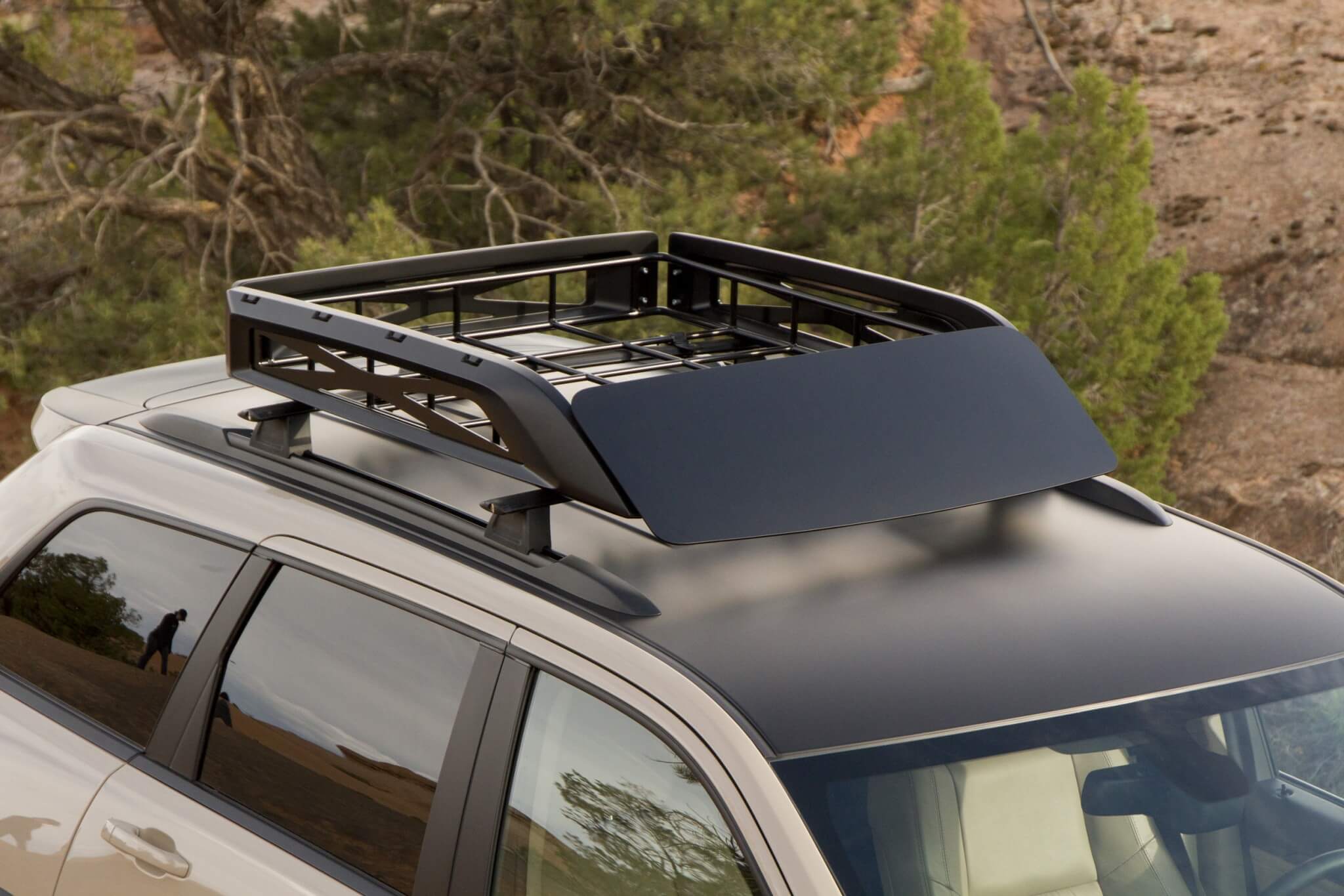We particularly like the prototype roof rack for the Grand Cherokee. This unit looks cool and will allow you to carry extra trail gear on the outside so you can take a trip with the seats full of adventurous friends and family members. 
