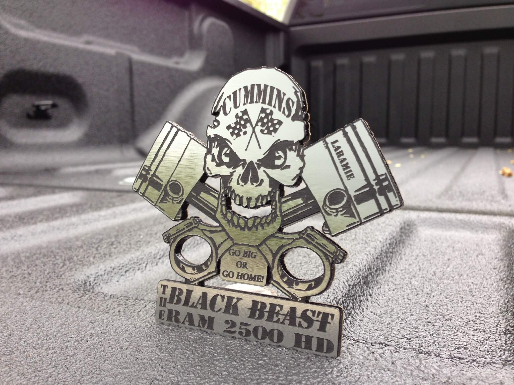 Emblem Art custom built chrome emblems for The Black Beast.