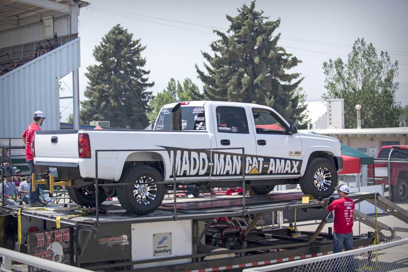 The dyno competition was held at the Power County Fairgrounds beside the dirt track where the evening pull and drag race were held. Trucks ran on Custom Auto's portable chassis dyno throughout the day, with a handful surpassing the 1,000-horsepower mark.