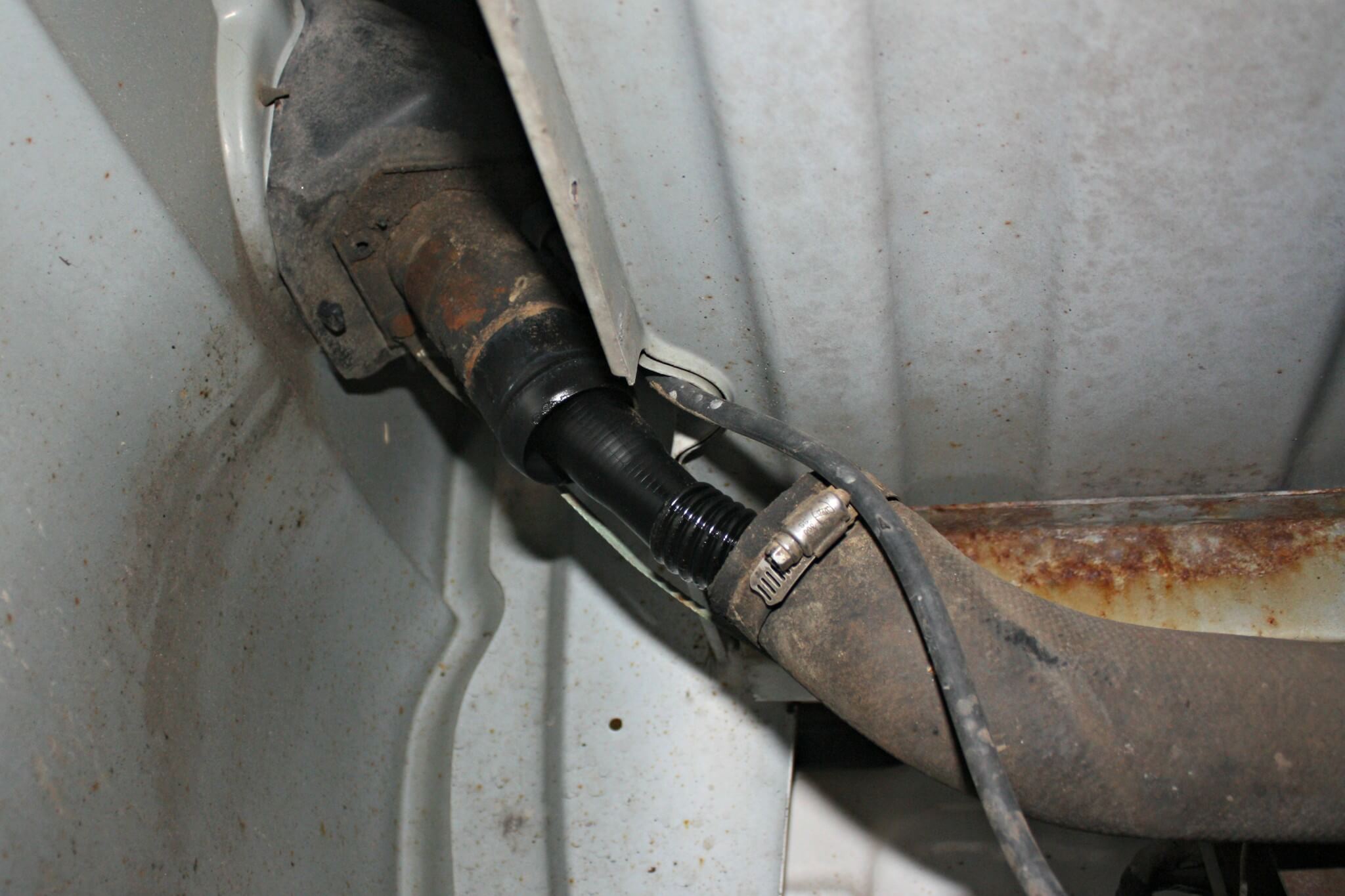 2. On the 2001-2010 GM Duramax application, seen here, the Velocity pump installation will take an average of three to four hours to complete. Some fuel system tools are required that may not be in your toolbox, most specifically a fuel line disconnect tool. The first step to the basic install of the kit involves removing the fuel tank for installation of the supplied pick-up tube. Since we’ll be replacing it with a full billet fuel sump kit from Deviant Race Parts (DRP), this fuel tank will not be dropped from the vehicle. However, the factory fill tube needs to be removed and spliced with the new return line from the Fuelab pump.