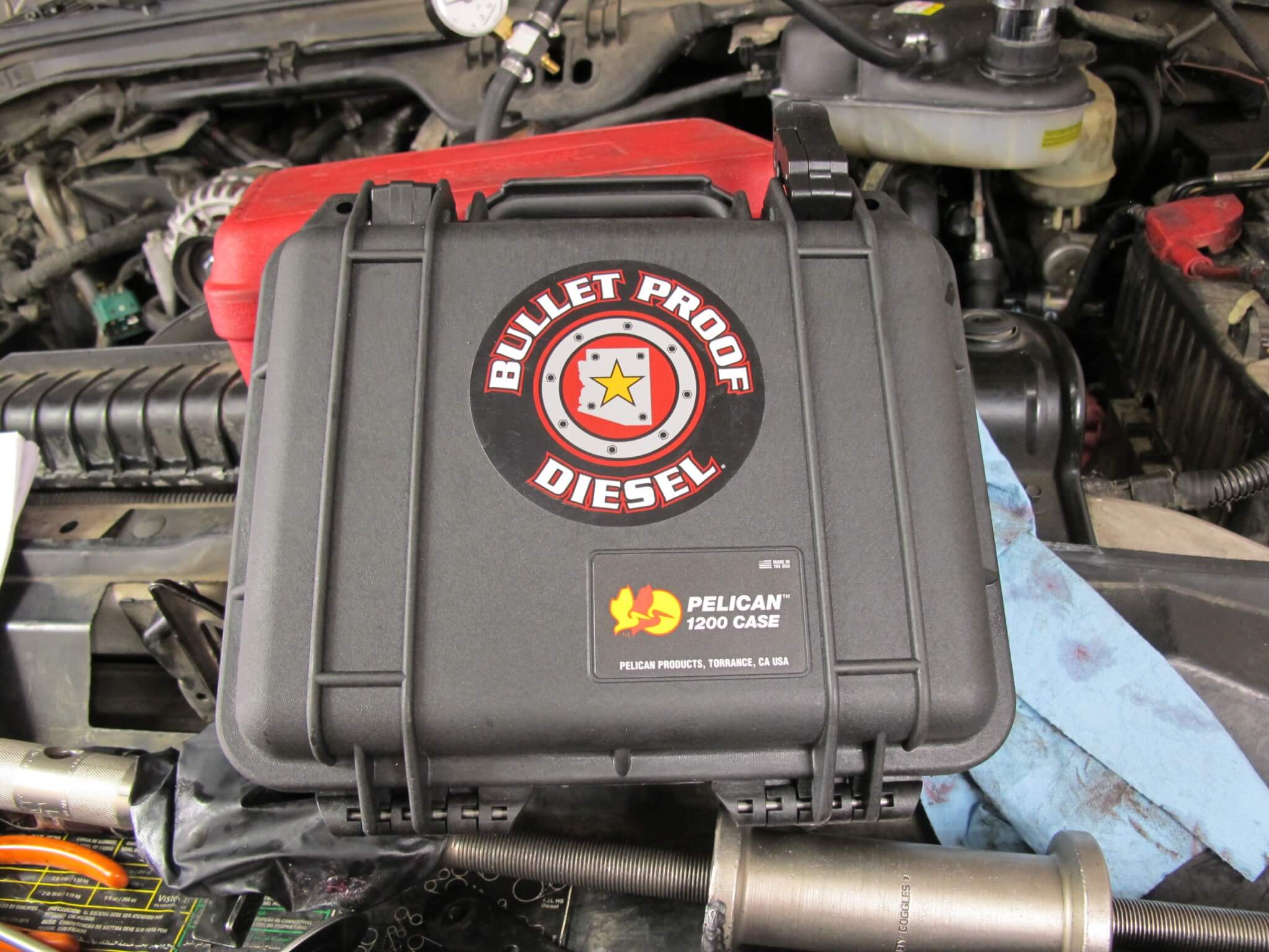 18. The Bullet Proof Diesel repair kit comes in a high-impact case for storage. 