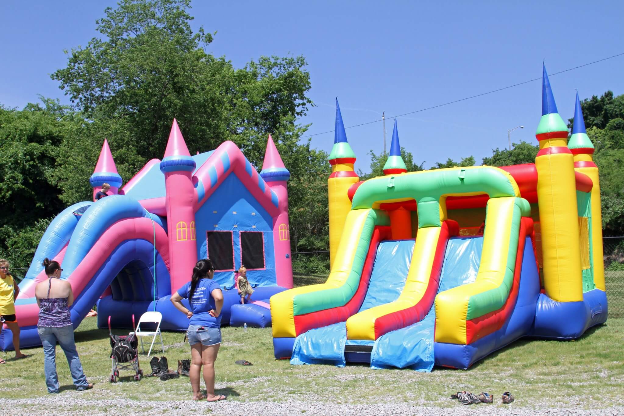 The Diesel Truck Series Knoxville promoters had something to keep everyone entertained, including the little ones, thanks to a pair of colorful bounce house castles.