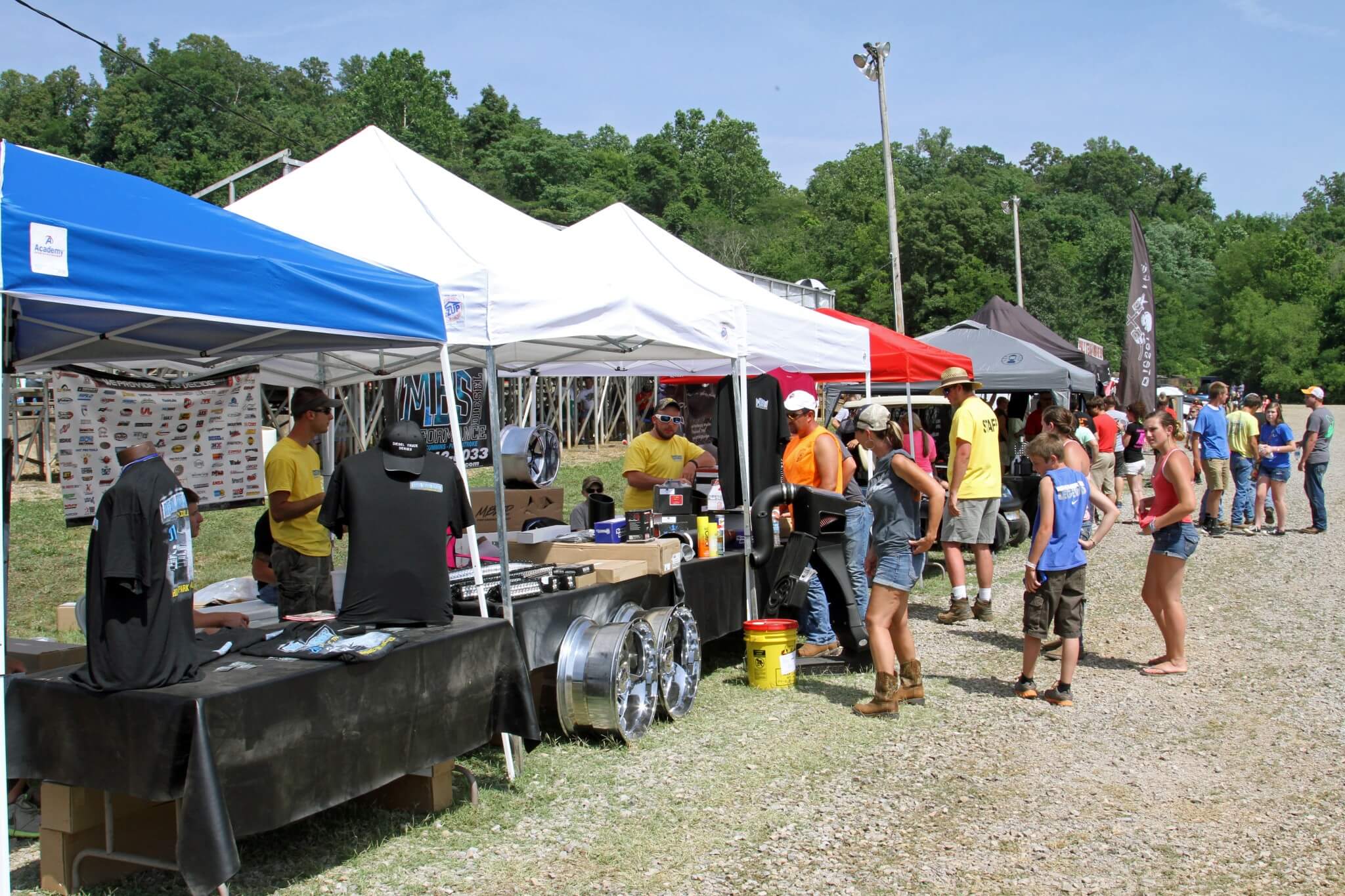 The vendor display area was directly behind the track's main grandstands. Spectators had the opportunity to purchase anything from shirts to performance parts at show special pricing.