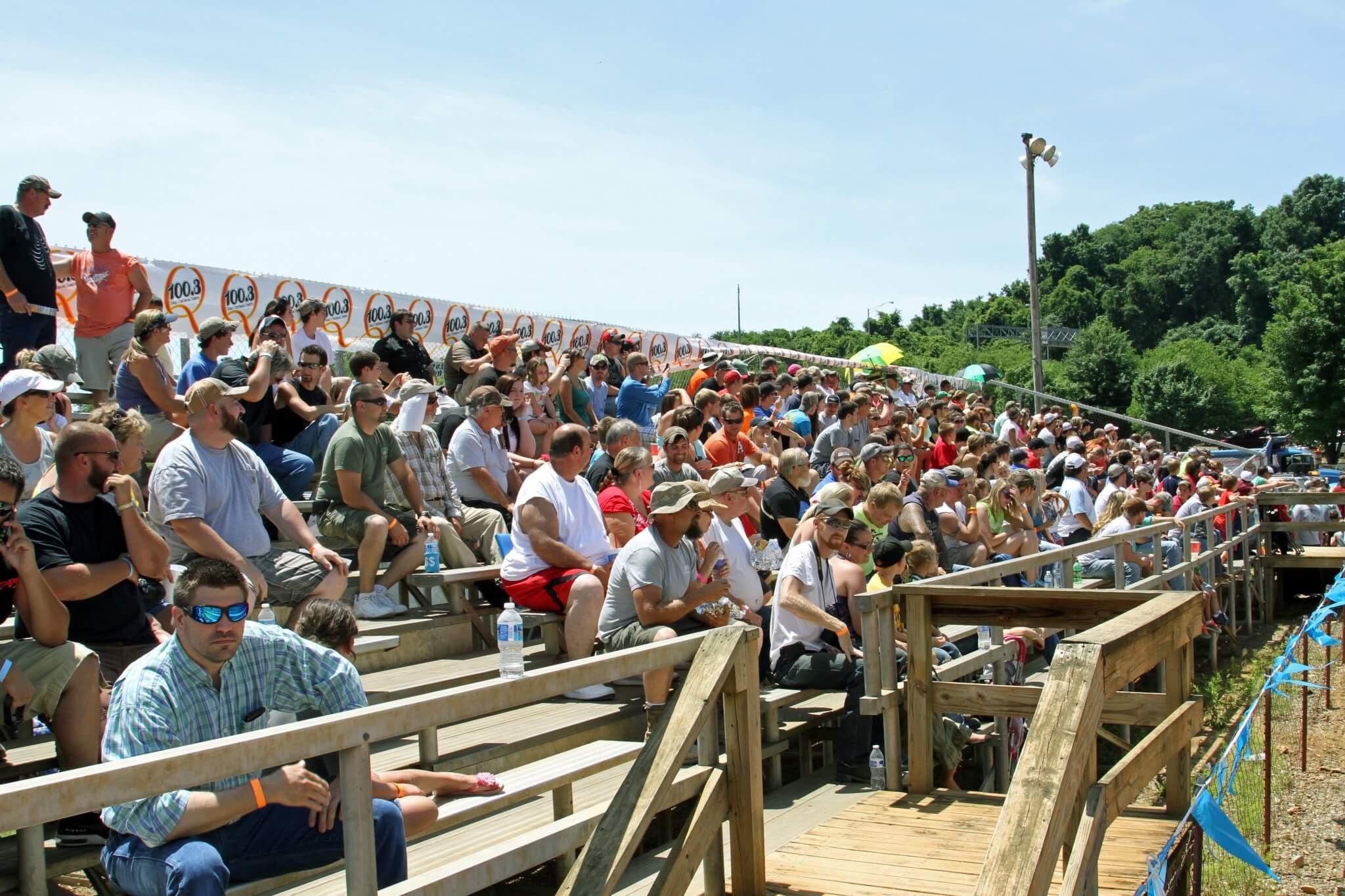 The main grandstands at the track were full from the time the dirt drags started through the end of the pull.