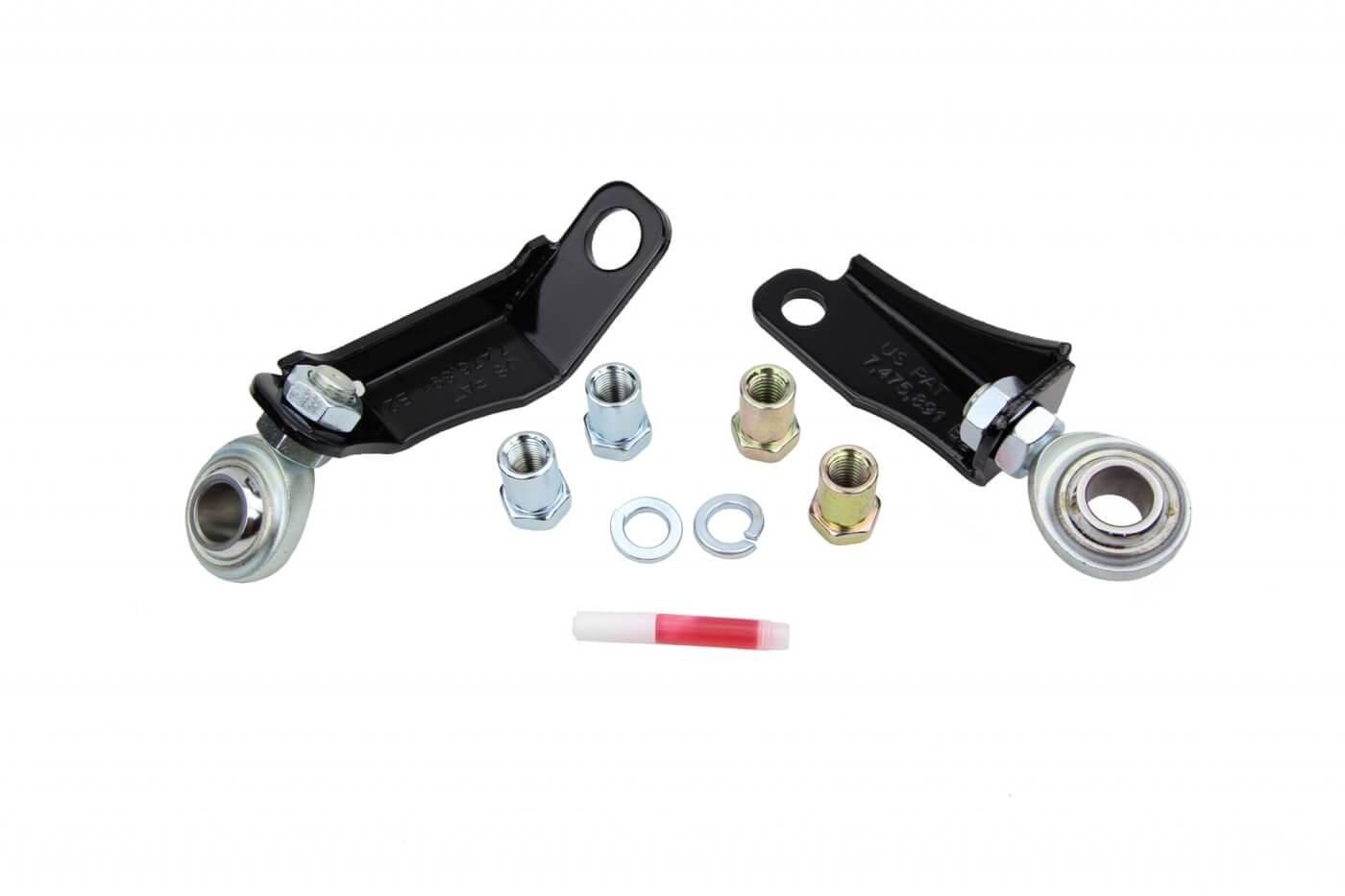 8. These small but simple items make up the Cognito pitman arm and idler arm brace kit. The stock components move around as you steer your truck down the road. Stiffening the mounting improves steering feel and response.