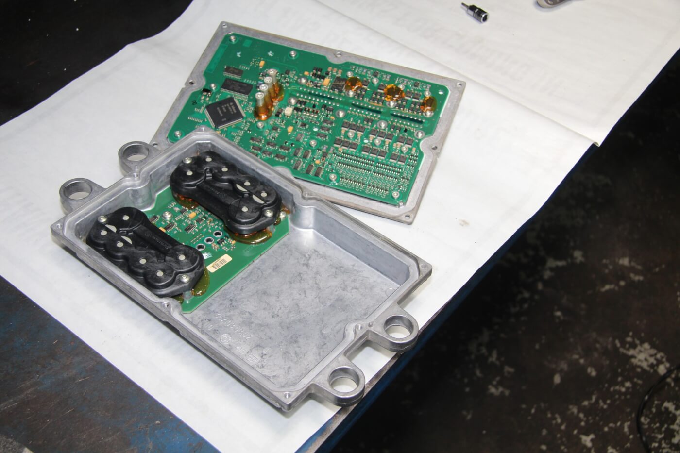 7. This is the inside of a stock FICM. When upgrading just the power supply, the upper half of the case and the control board are retained. Replacing the entire unit is always an option, but more often than not it’s the power supply, rather than the control board, that’s the source of the problem.
