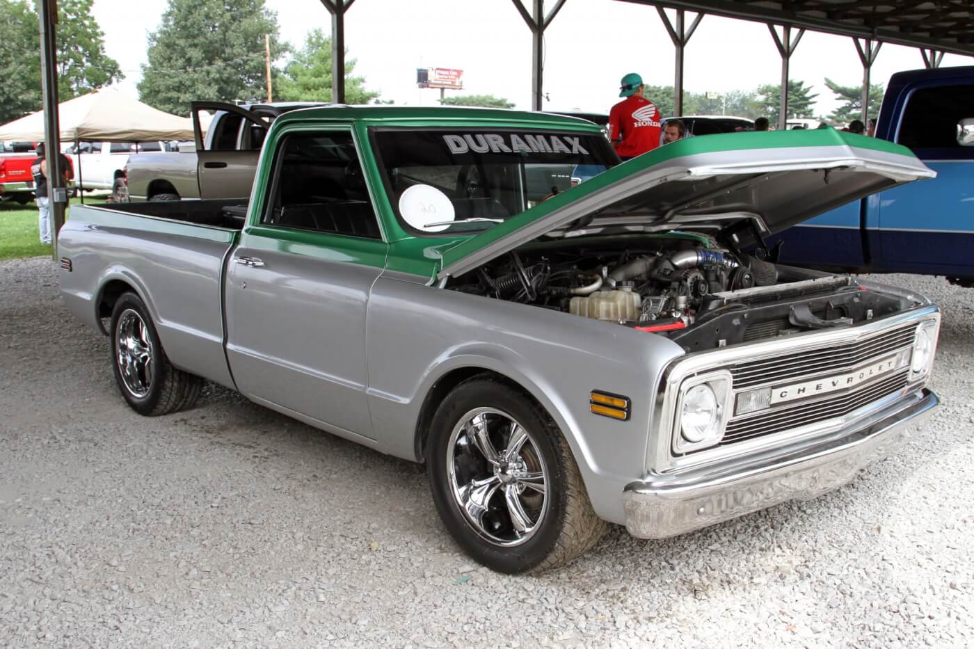 Tyler Williams’ 1969 Chevy C10 is a great looking truck. The fact that it has a Duramax engine stuffed under the hood makes it that much better and earned him the Best Custom award in Friday's Show-N-Shine.