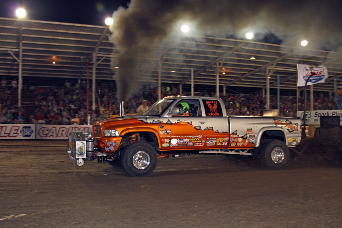 Carey Clark drove Curt Haisley's "Off Constantly" truck to victory Friday night in the Pro Street 3.0 class, pulling the sled almost nine feet further than the second place truck.
