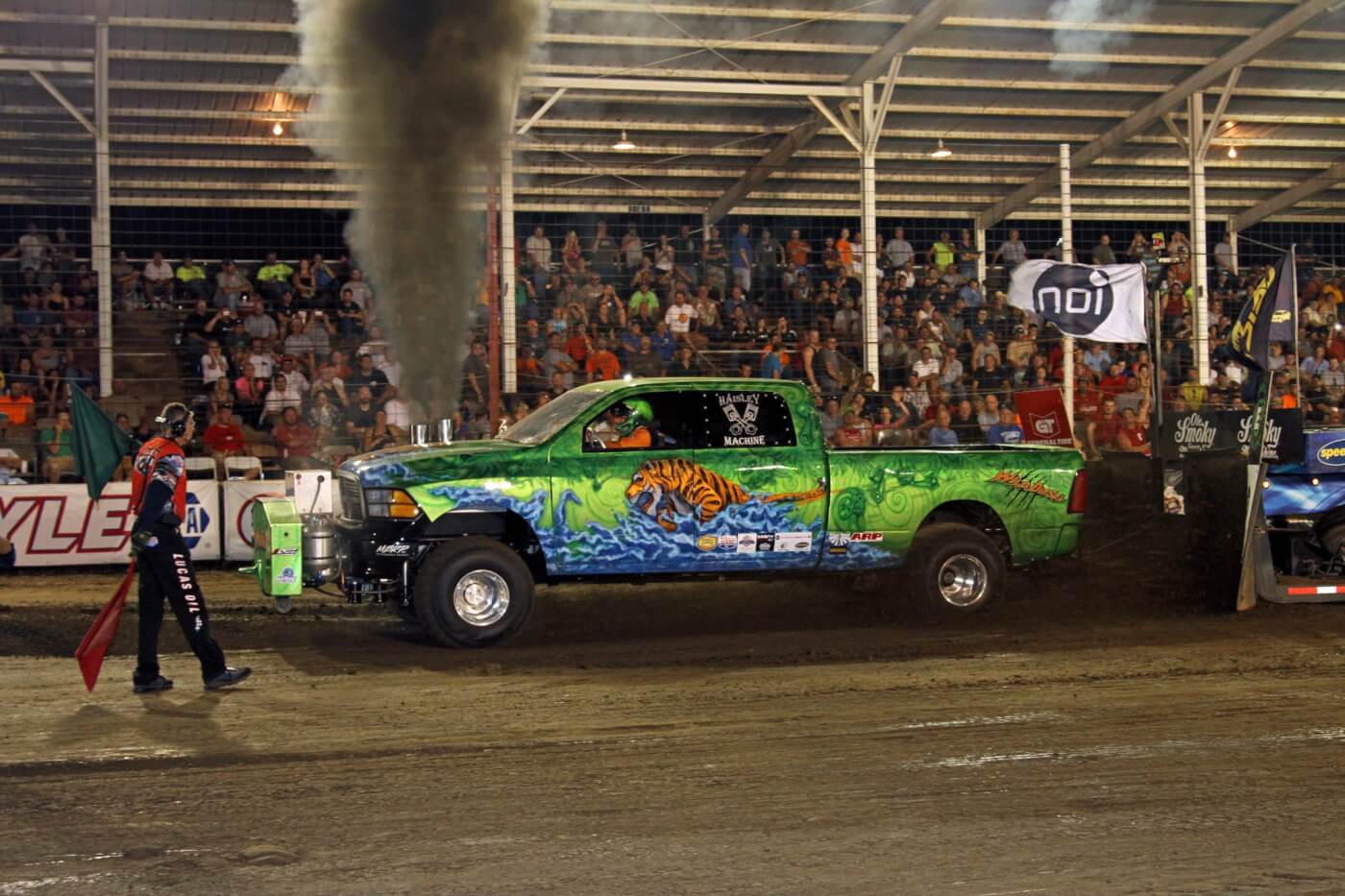 Curt Haisley's truck won the 3.0 class while he was tabbed to pilot the "Wild Diesel" truck in the Super Stock class, so it was fitting that he joined his truck in Victory Lane with a class-winning 325-foot pull.
