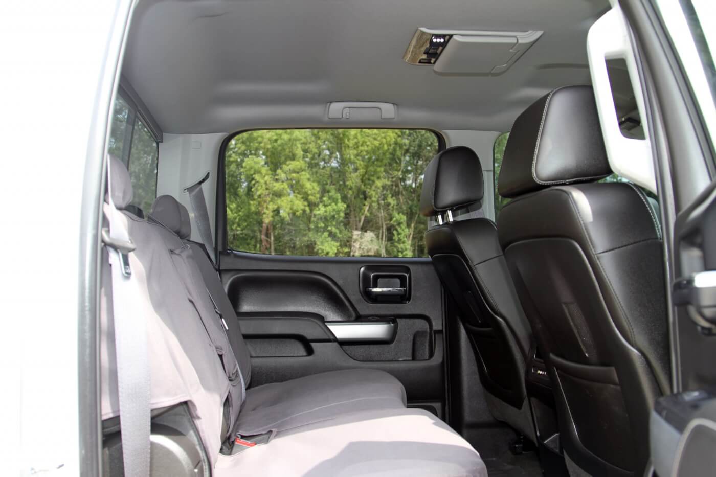The all-new 2015 Silverado provides a spacious and comfortable interior, complete with a drop-down video screen. Randall decided to keep it close to stock, with a Covercraft rear seat cover and WeatherTech floor mats providing extra protection.