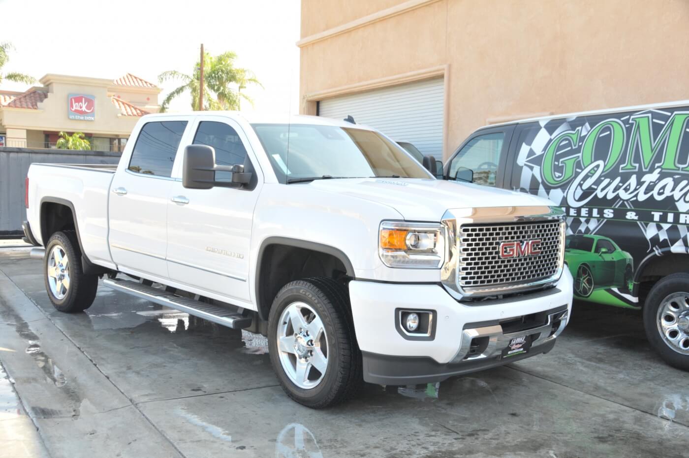1. Here’s the bone-stock 2015 GMC before installation of the lift kit.