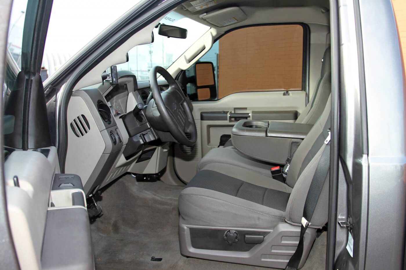 The interior is mostly stock and very clean, a reflection of the low miles on the truck when Lindenberg purchased it.