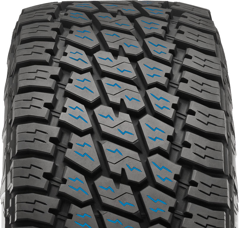 The Terra Grappler G2 features full-depth sipes in the tread. This provides the functional benefit of increased all-season performance. On the aesthetic front, the tire will maintain the appearance of the tread design throughout the tire's life expectancy, even as the tire wears down. 